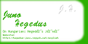 juno hegedus business card